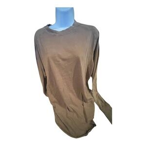 Women's Z by Zella Brown Long Sleeve Vintage Wash Relaxed Long Sleeve 2.0 Tee S